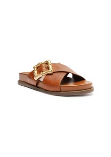 Schutz Women's Enola Crossed Flat Sandals - Brown