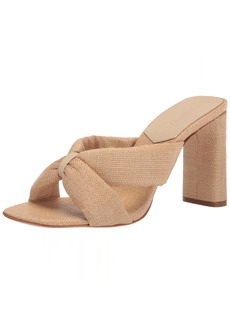 SCHUTZ Women's Fairy High Casual Straw & Nappa Leather Sandal  Size