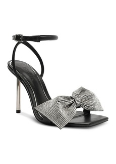 Schutz Women's Mila Square Toe Crystal Bow High Heel Sandals