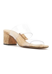 Schutz Women's Victorie Mid Block Heel Sandals - Honey Beige/Clear