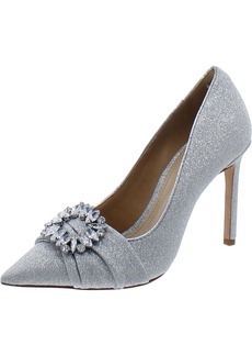 SCHUTZ Womens Faux Leather Rhinestone Pumps