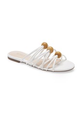 Schutz Aster Strappy Slide Sandal in White Faux Leather at Nordstrom