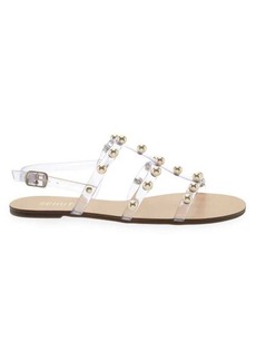 SCHUTZ Yarin Studded Vinyl Flat Sandals