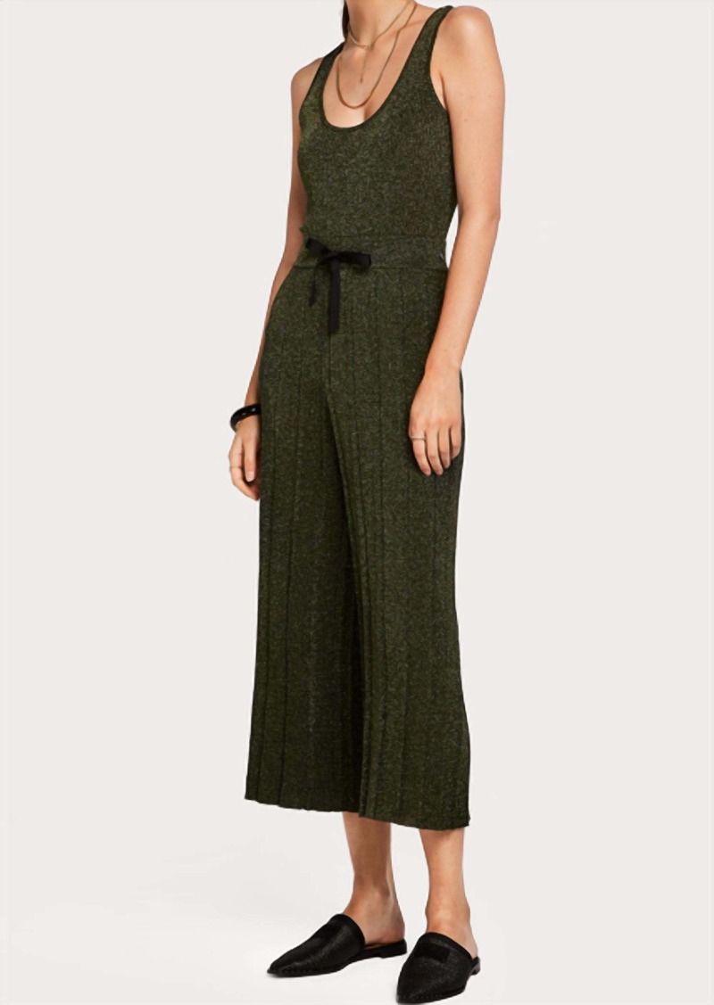 Scotch & Soda Knitted Lurex Jumpsuit In Green