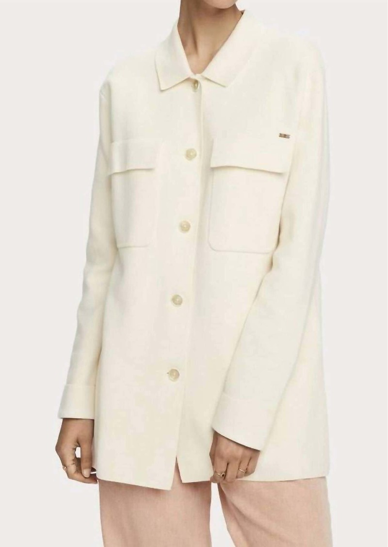 Scotch & Soda Knitted Overshirt In Ivory