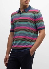 Scotch & Soda Men's Cotton Multi-Stripe Knit Polo Shirt