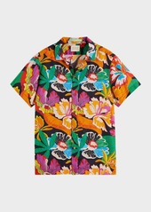 Scotch & Soda Men's Floral Linen-Blend Camp Shirt