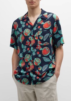 Scotch & Soda Men's Fruit-Print Camp Shirt