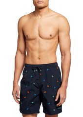 Scotch & Soda Men's Mid-Length Coral-Print Swim Shorts