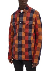 Men's Scotch & Soda Check Knit Wool Blend Shirt Jacket