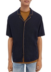 Men's Scotch & Soda Linen Blend Button-Up Sweater Shirt