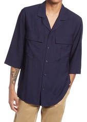 Scotch & Soda Men's Short Sleeve Button-Up Shirt in Night at Nordstrom