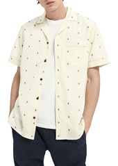 Scotch & Soda Seahorse Short Sleeve Button-Up Shirt in Ivory at Nordstrom