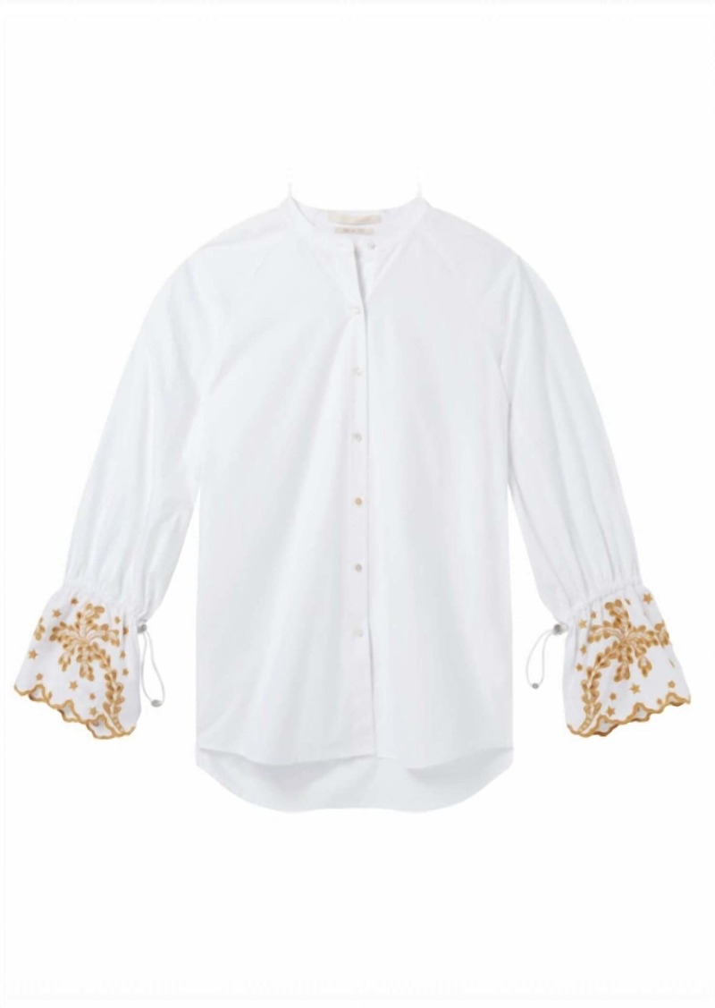 Scotch & Soda Oversized Fit Button Up Shirt In White