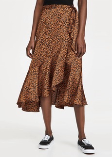 Scotch & Soda Printed Wrap Skirt In Leopard Print
