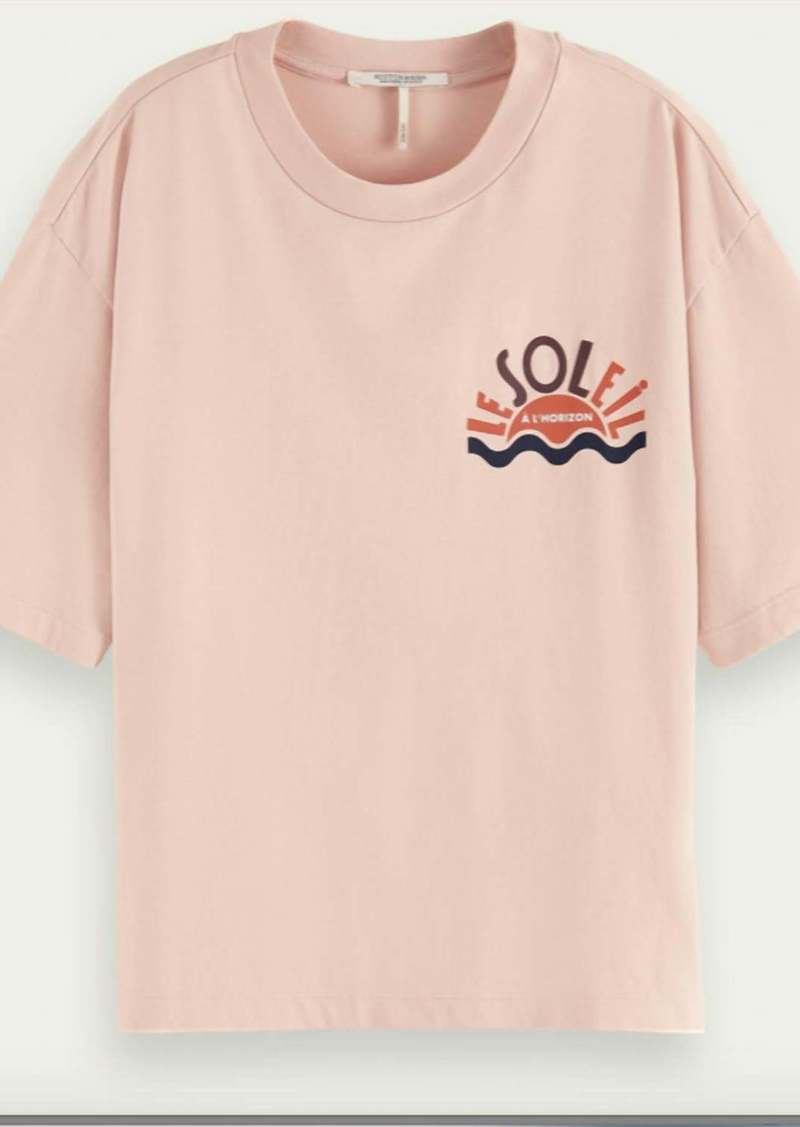Scotch & Soda Relaxed Fit Graphic Tee In Blush