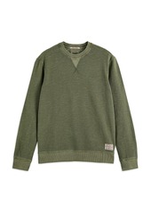 Scotch & Soda Cotton Blend Garment Dyed Regular Fit Crewneck Sweatshirt