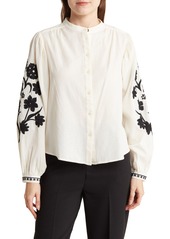 Scotch & Soda Embroidered Sleeve Shirt in Soft Ice at Nordstrom Rack