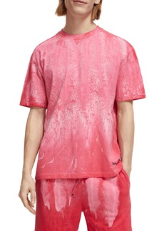 Scotch & Soda Oil Dye Cotton Graphic T-Shirt in Dark Pink at Nordstrom Rack