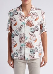 Scotch & Soda Print Linen Blend Camp Shirt