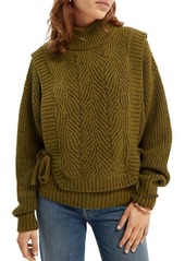 Scotch & Soda Ribbed Layered Sweater in Military Melange at Nordstrom