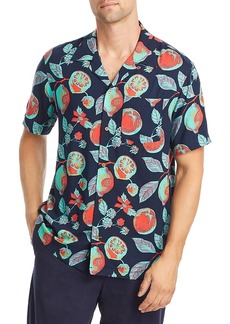 Scotch & Soda Slim Fit Printed Short Sleeve Button Front Camp Shirt