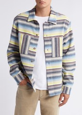 Scotch & Soda Stripe Structured Cotton Shirt Jacket