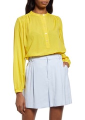 Scotch & Soda Women's Loose Fit Linen Blouse in Pineapple at Nordstrom