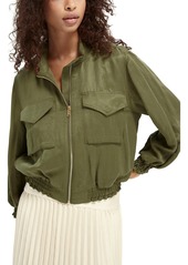 Scotch & Soda Linen Blend Bomber Jacket in Military at Nordstrom