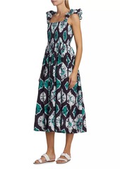 Sea Aveline Tie-Dye Smocked Midi-Dress