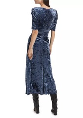 Sea Cailyn Ruched Velvet Midi-Dress