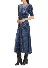 Sea Cailyn Ruched Velvet Midi-Dress