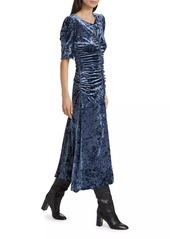 Sea Cailyn Ruched Velvet Midi-Dress