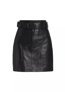 Sea Cedric Belted Leather Mini Skirt