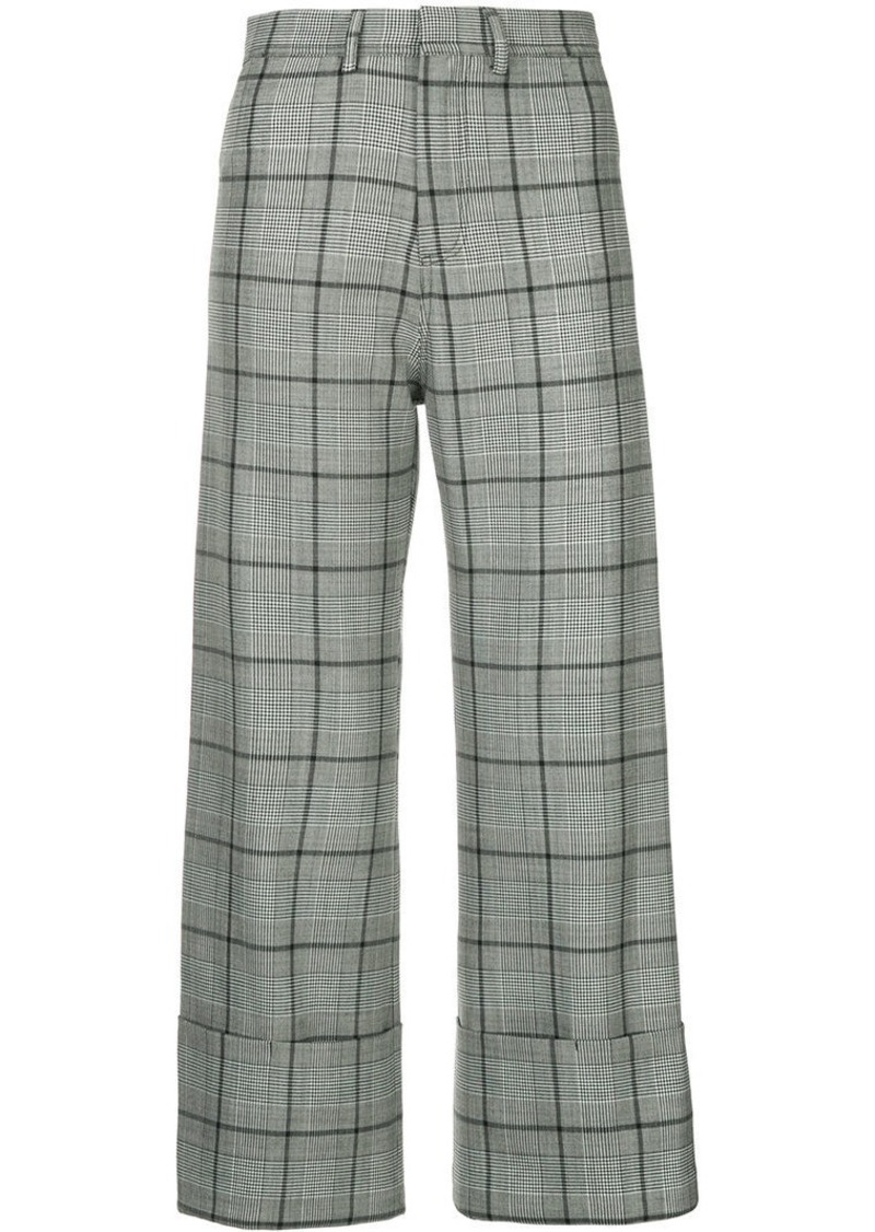 Sea checked cropped trousers