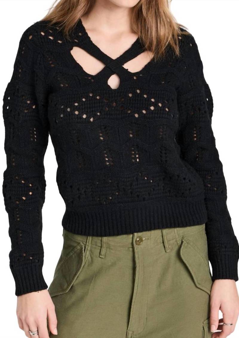 Sea Cole Cable Knit Cut Out Sweater In Black