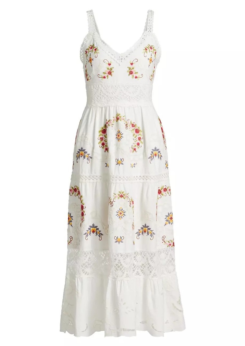 Sea Edwina Embroidered Cotton Midi-Dress