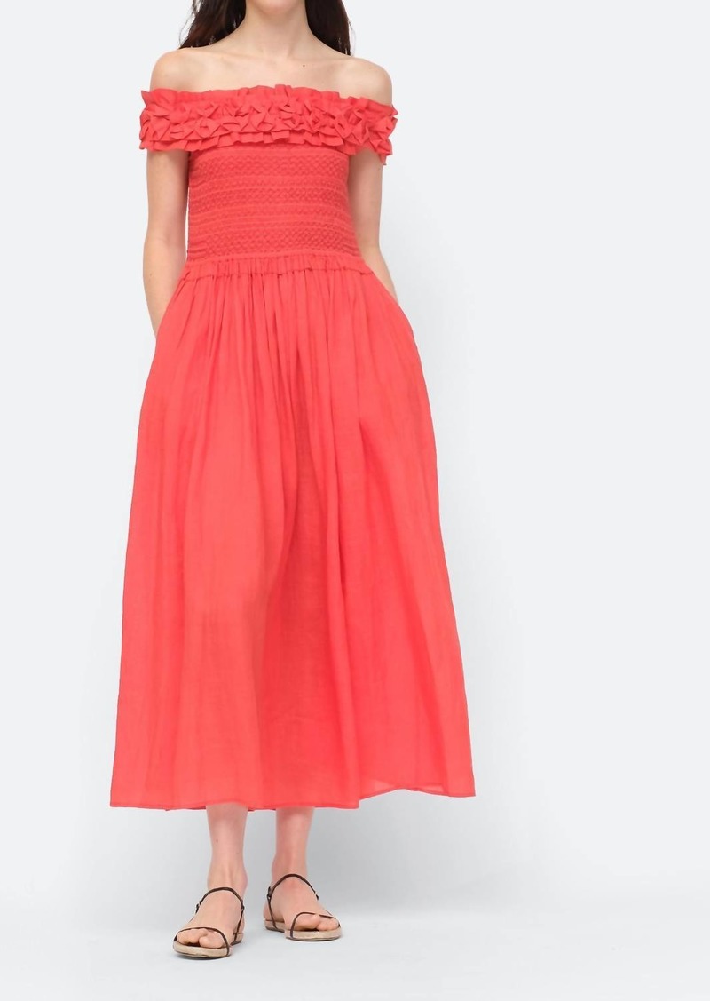 Sea Frida Solid Strapless Dress In Red