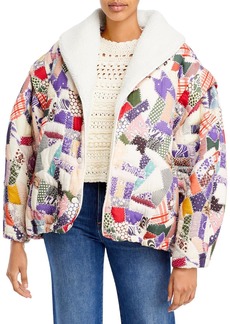 耐熱 二層 足あとぐらす (M) sea LESLIE LIBERTY QUILTED JACKET