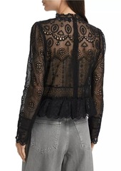 Sea Lainey Embroidered Tulle Long-Sleeve Top