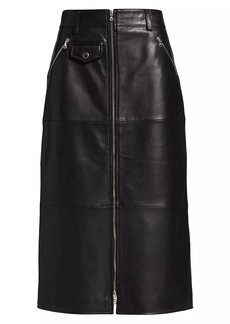 Sea Lilia Zip Leather Midi-Skirt