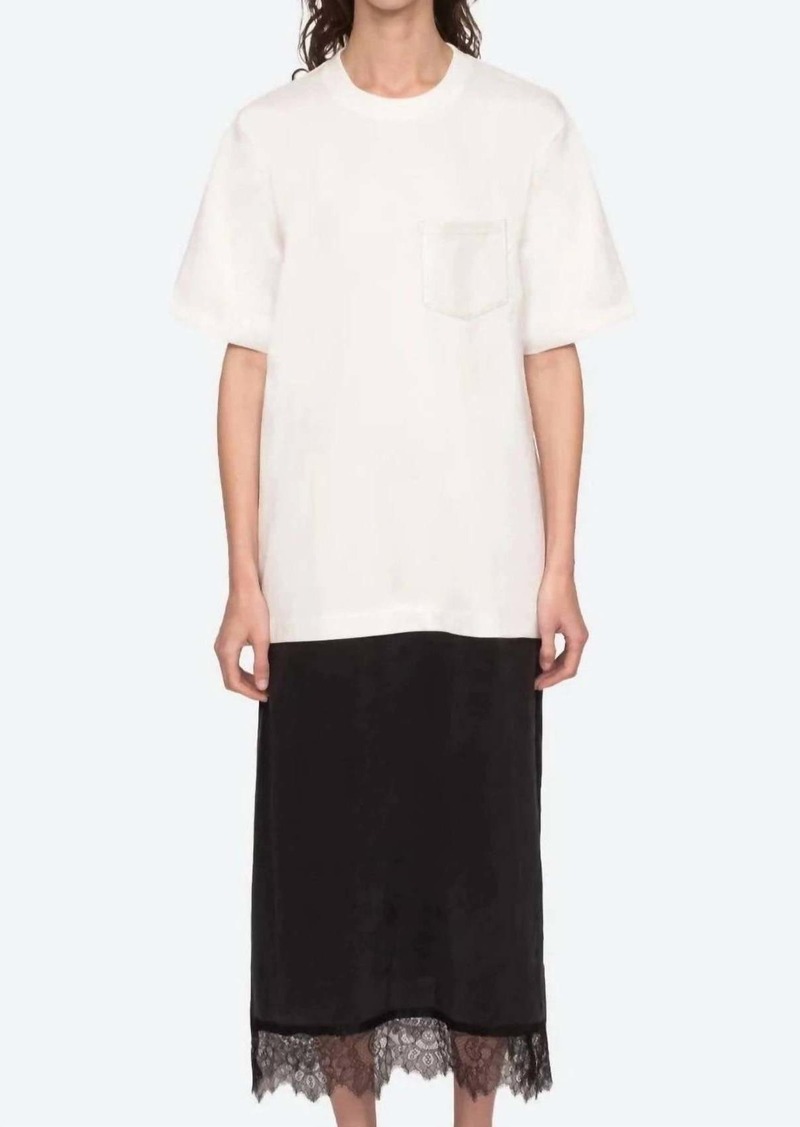 Sea Lorraine T-Shirt Dress In White / Black