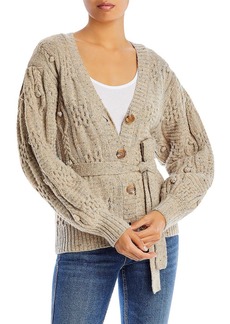 Sea Polly Womens Wool Cable Knit Cardigan Sweater