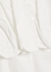 SEA - Apron cutout embroidered cotton-poplin midi dress - White - US 2