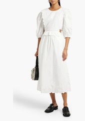SEA - Apron cutout embroidered cotton-poplin midi dress - White - US 2