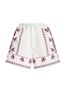 Sea - Beena Embroidered Cotton Shorts - White - S - Moda Operandi