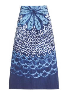 Sea - Blythe Tie-Dyed Cotton Midi Skirt - Blue - US 0 - Moda Operandi