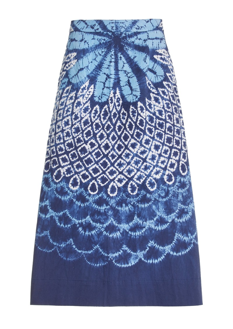 Sea - Blythe Tie-Dyed Cotton Midi Skirt - Blue - US 12 - Moda Operandi