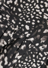 SEA - Calla gathered printed cotton mini dress - Black - US 10