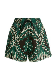 Sea - Charlough Printed Cotton Shorts - Green - XS - Moda Operandi